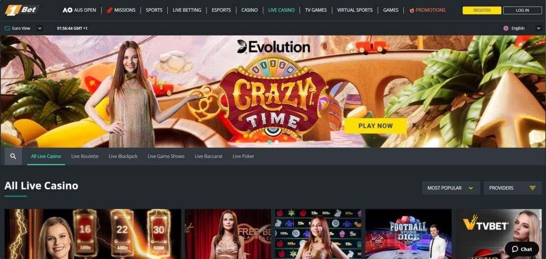 1bet Online Live Casino