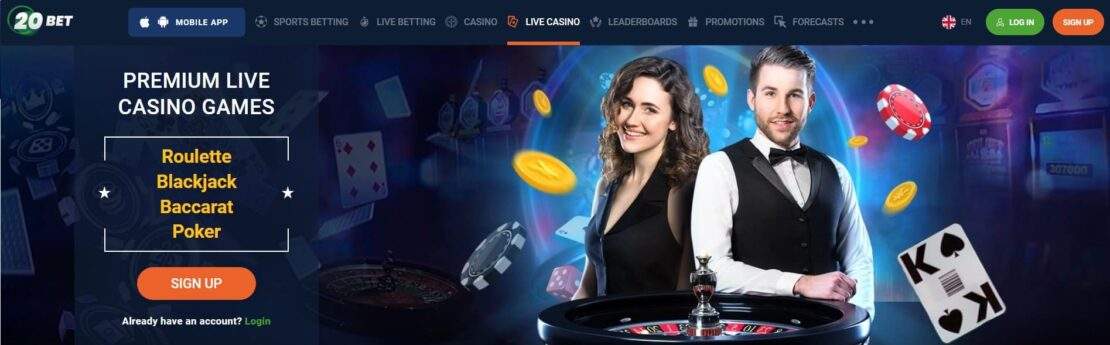 20bet live casino uden licens